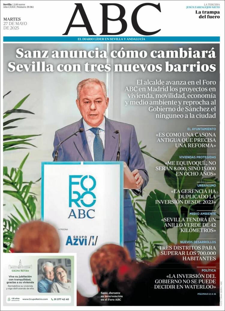 Portada de ABC - Sevilla (España)