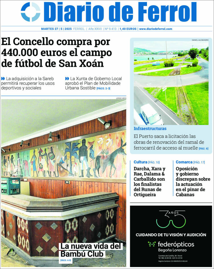 Portada de Diario de Ferrol (España)