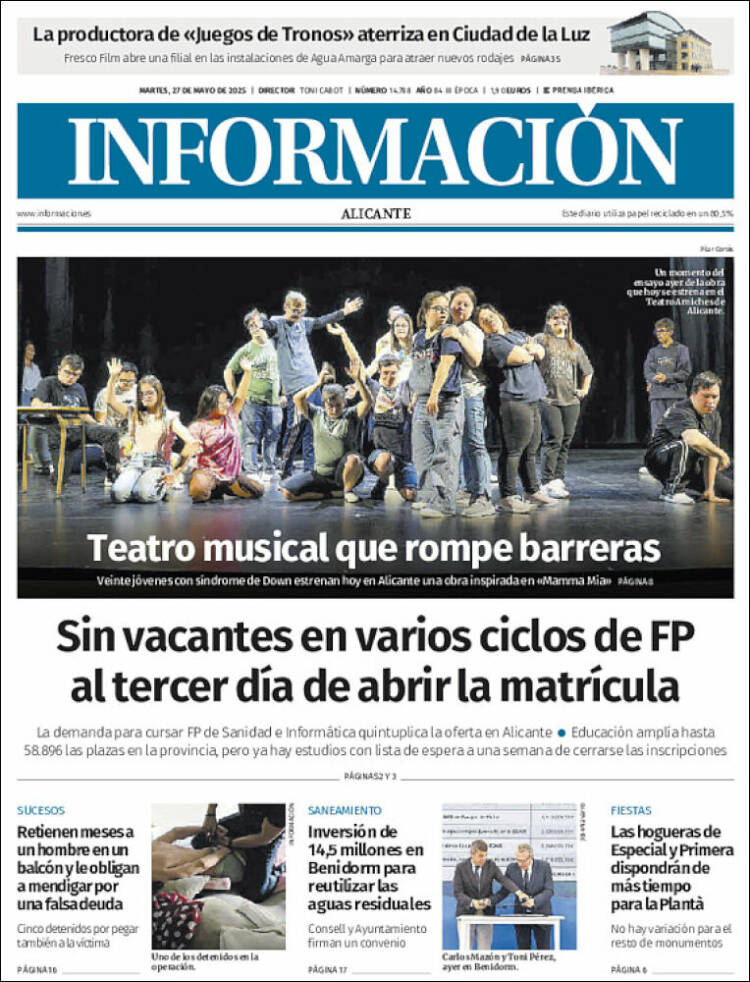 Portada de Diario Información (España)