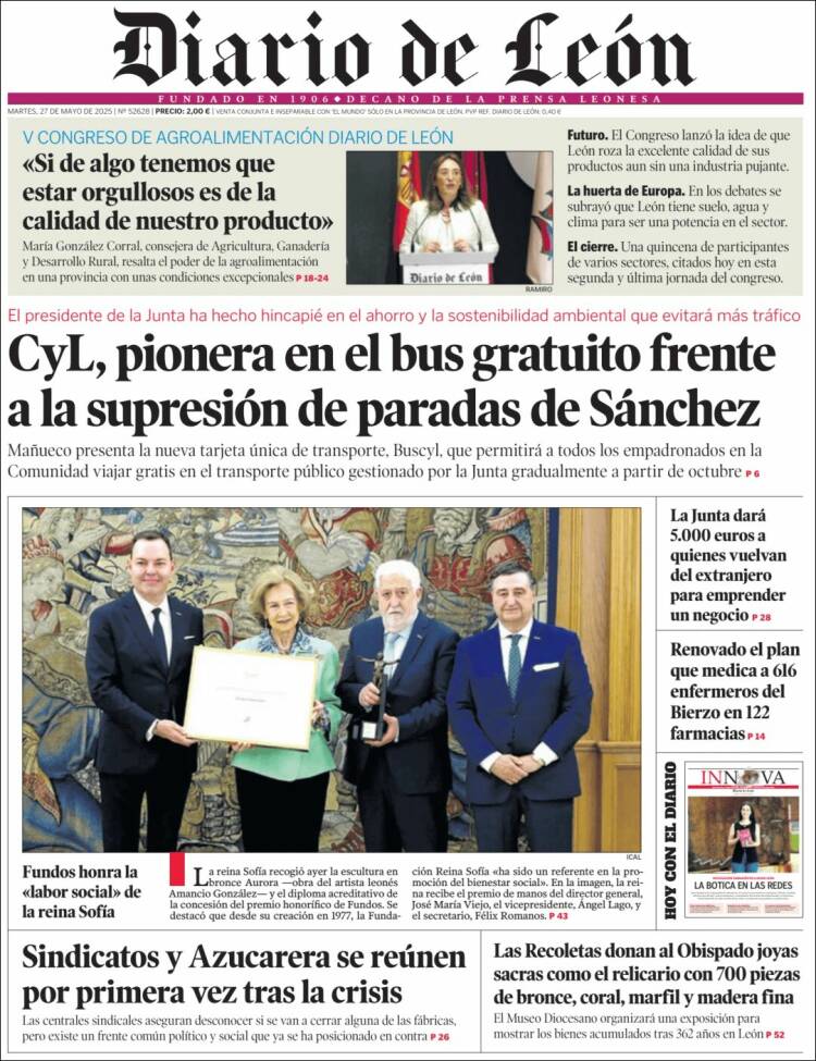 Portada de Diario de León (España)