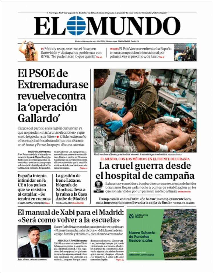 Portada de El Mundo (España)