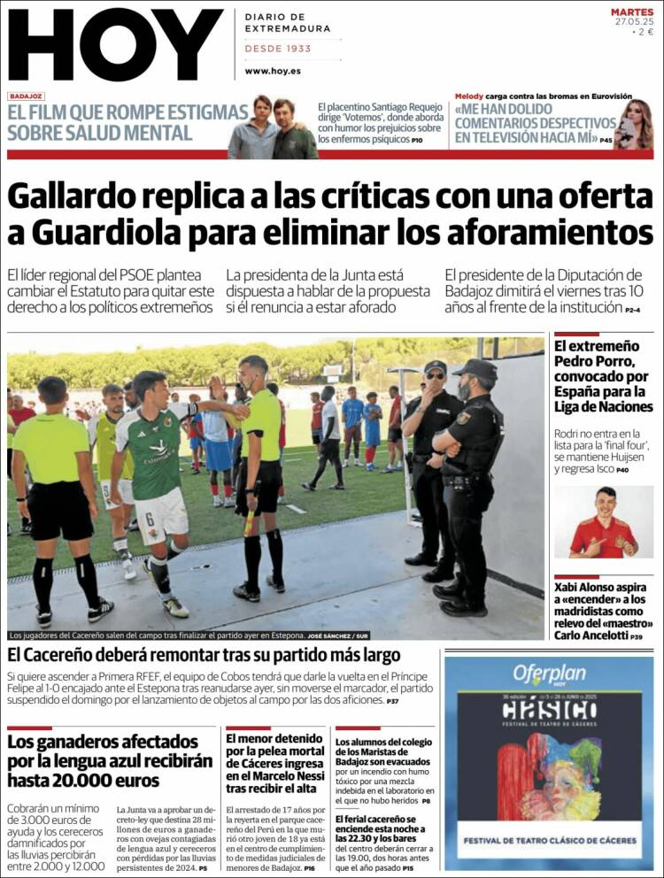 Portada de Hoy - Caceres (España)