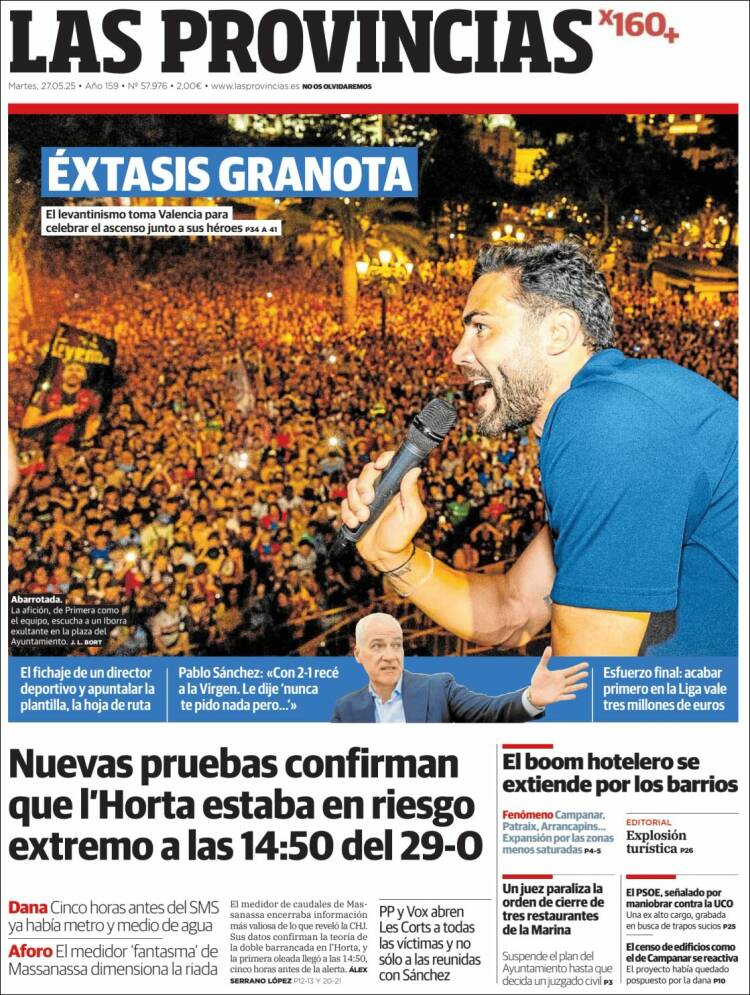 Portada de Las Provincias (España)