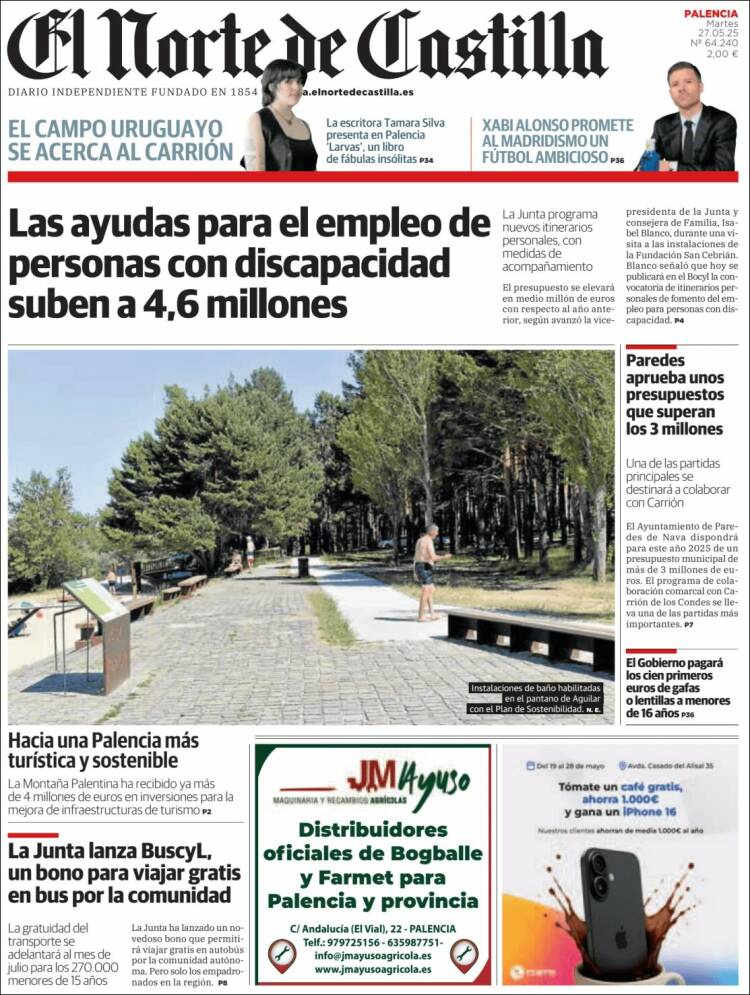 Portada de Norte de Castilla - Palencia (España)