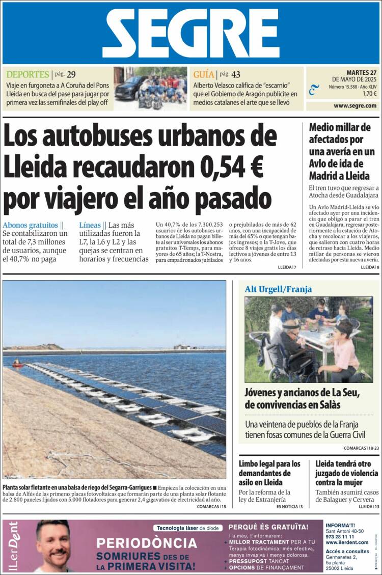 Portada de Segre  (España)
