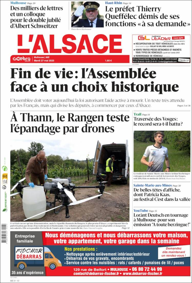 Portada de Journal L'Alsace (France)