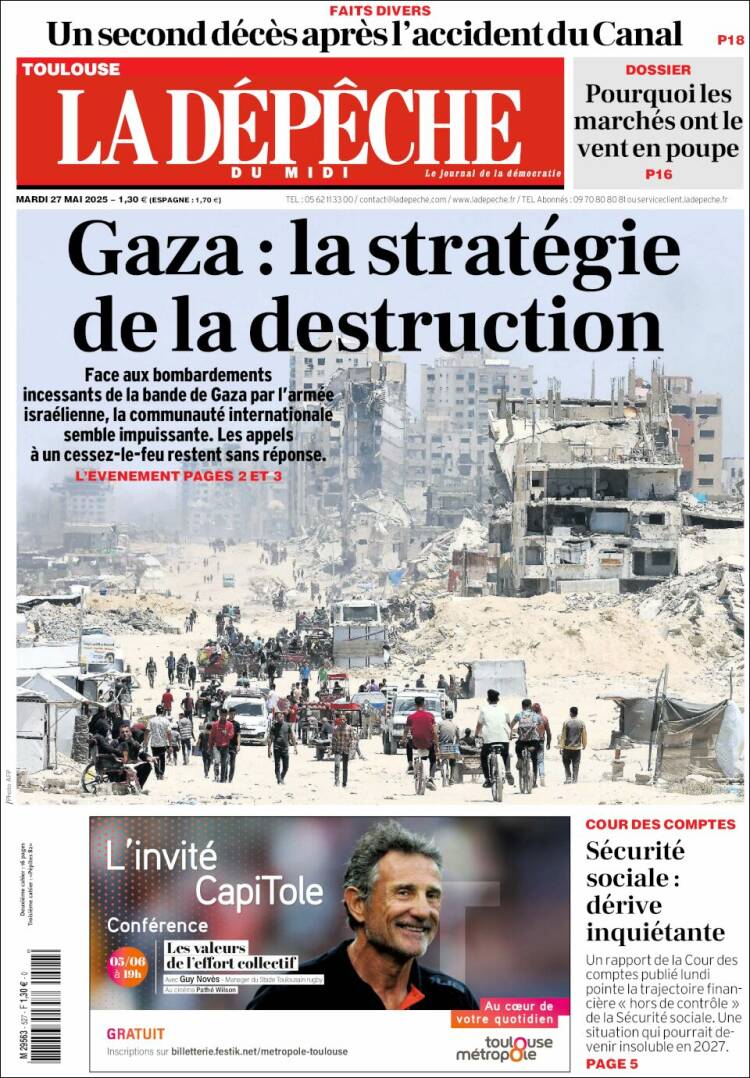Portada de La Dépêche du Midi (France)