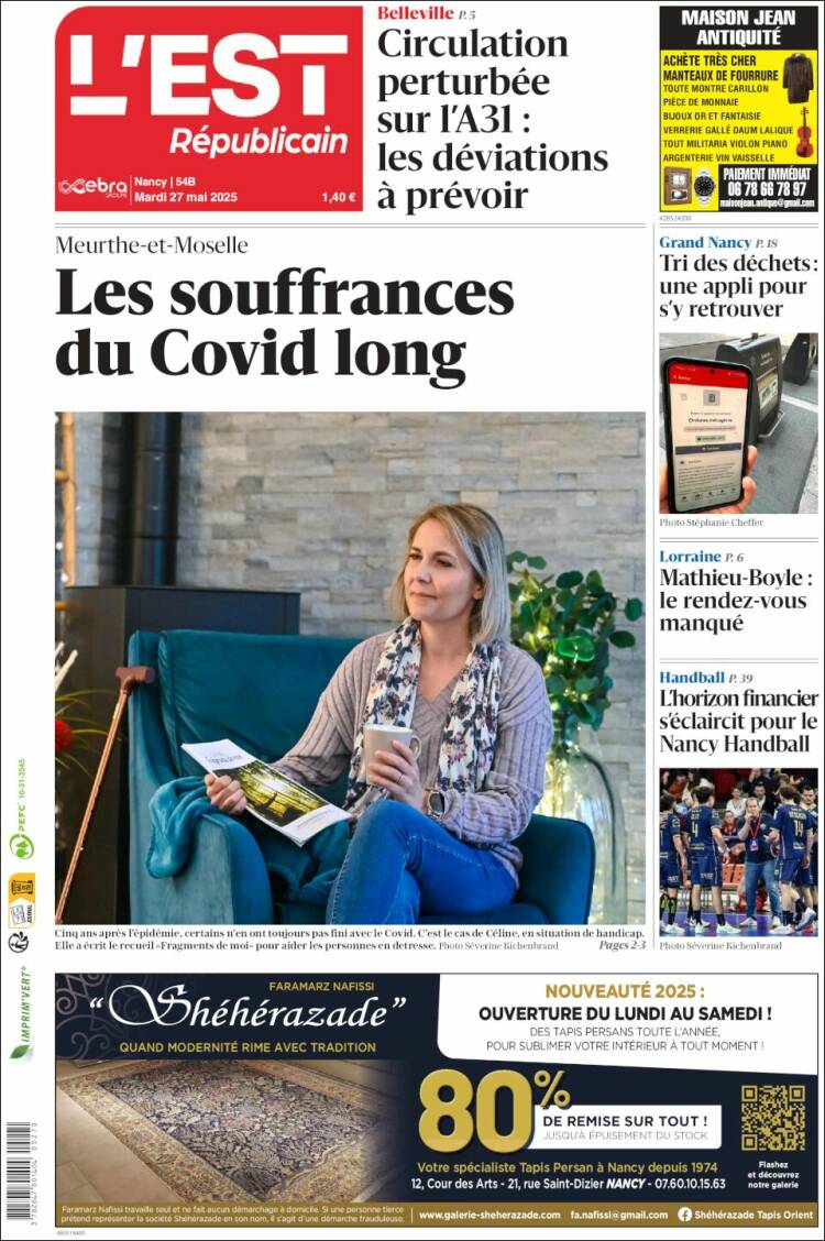 Portada de L'Est Republicain (France)