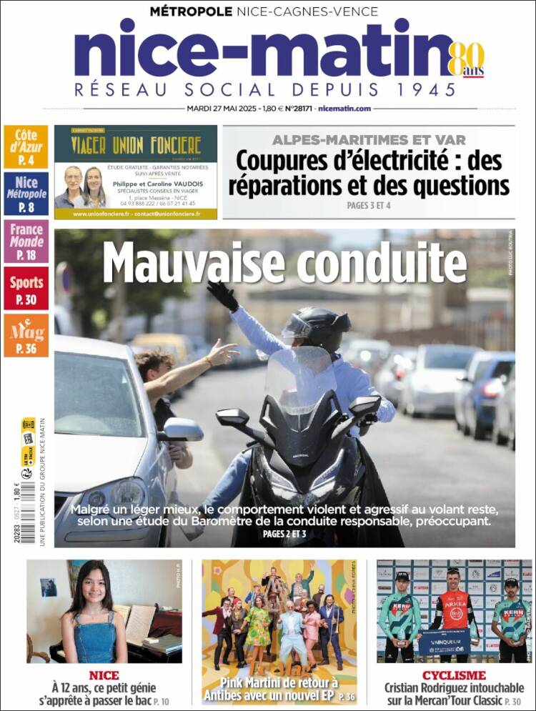 Portada de Nice-Matin (France)