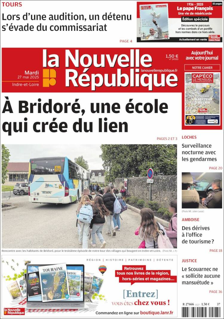 Portada de La Nouvelle Republique (France)
