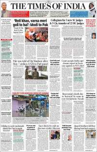 Portada de The Times of India (India)