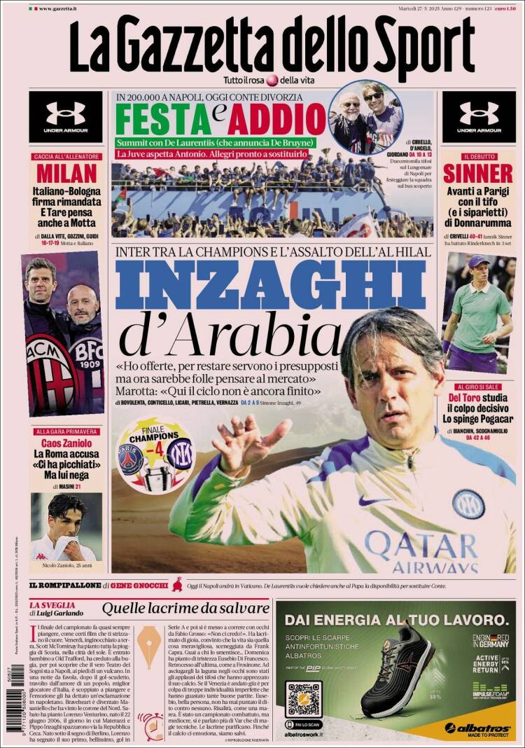 Portada de La Gazzetta dello Sport (Italy)