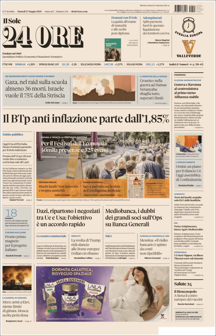 Portada de Il Sole 24 ORE (Italy)