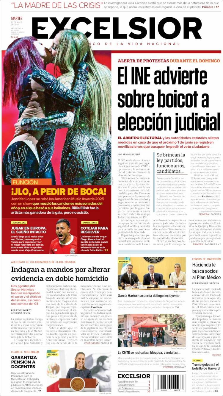 Portada de Excelsior (México)