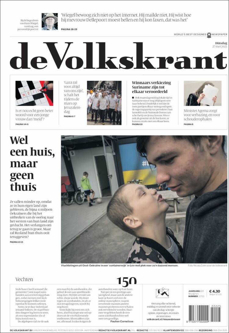 Portada de De Volkskrant (Netherlands)