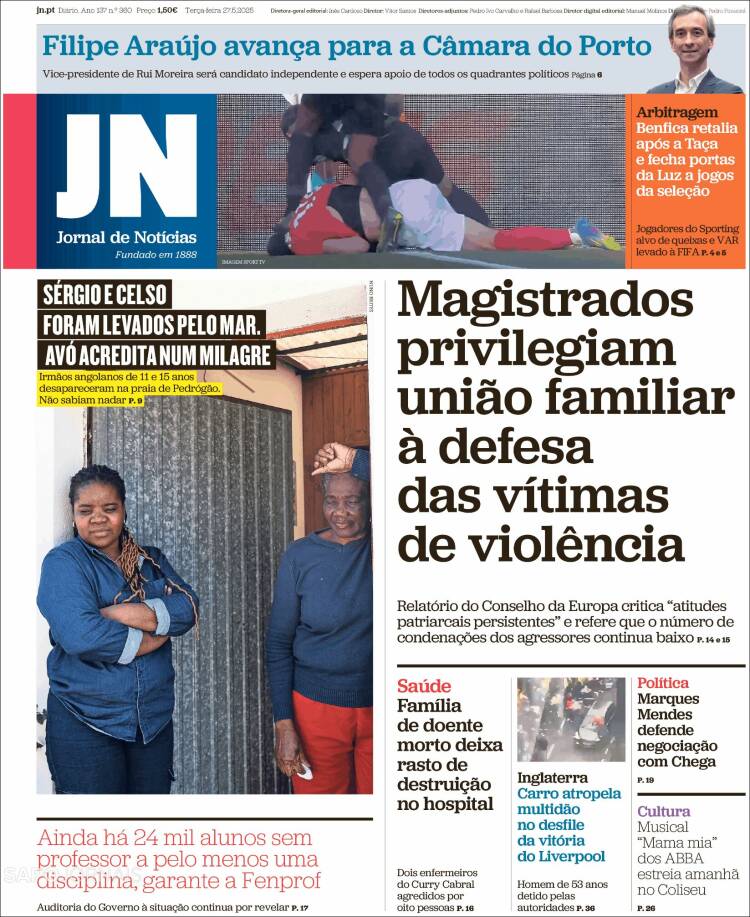 Portada de Jornal de Notícias (Portugal)