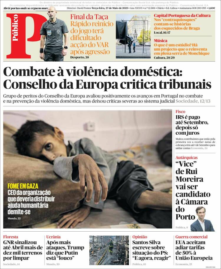 Portada de Público (Portugal)