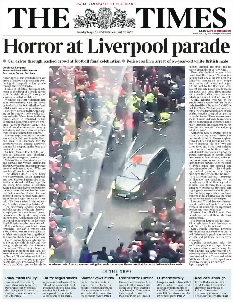 Portada de The Times (United Kingdom)