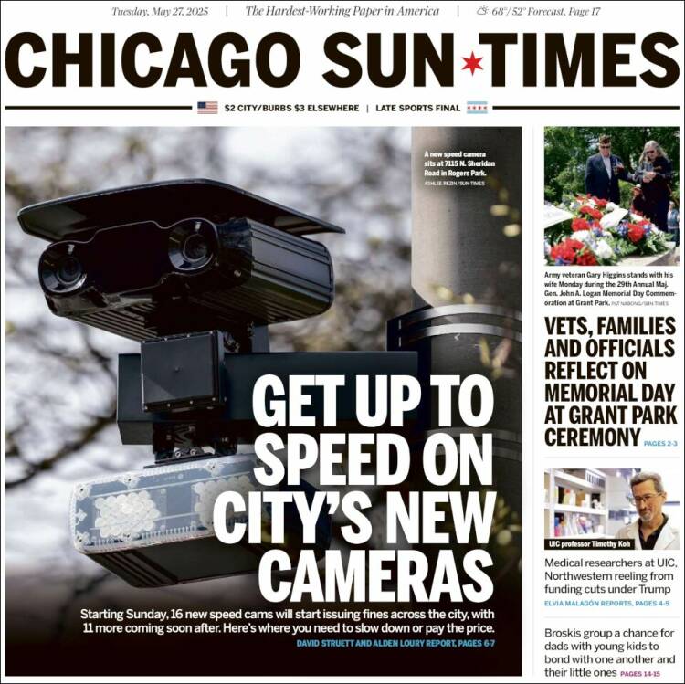 Portada de Chicago Sun-Times (USA)