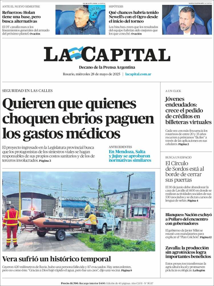 Portada de La Capital - Rosario (Argentina)