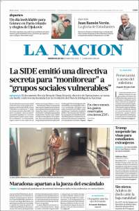 Portada de La Nación (Argentina)