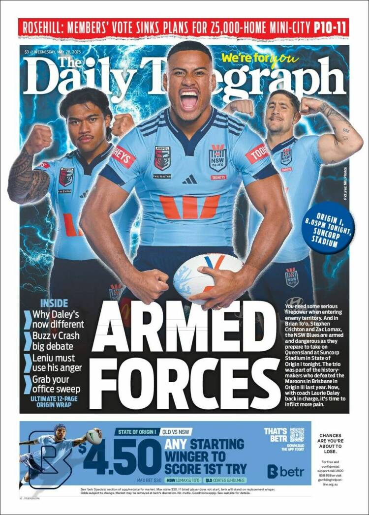 Portada de The Daily Telegraph (Australia)