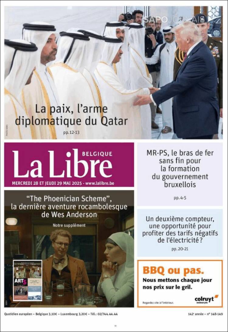 Portada de La Libre.be (Belgium)