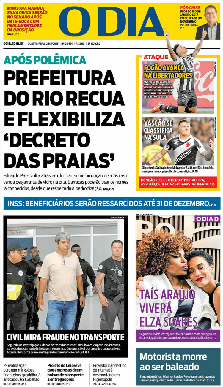 Portada de O Dia (Brasil)