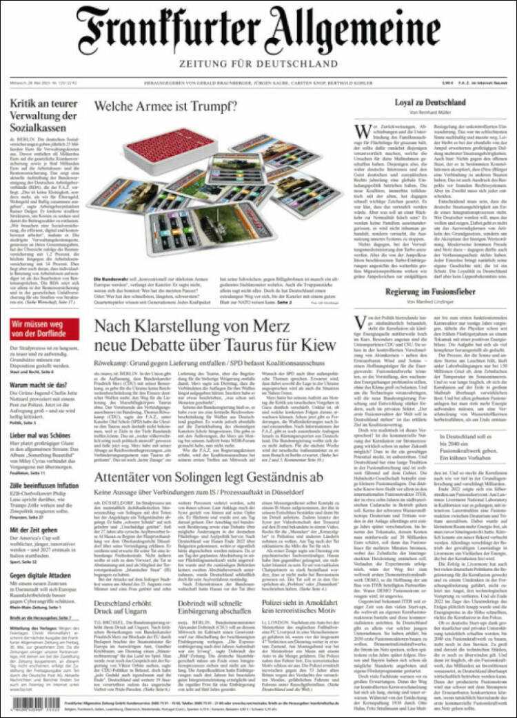 Portada de Frankfurter Allgemeine (Germany)