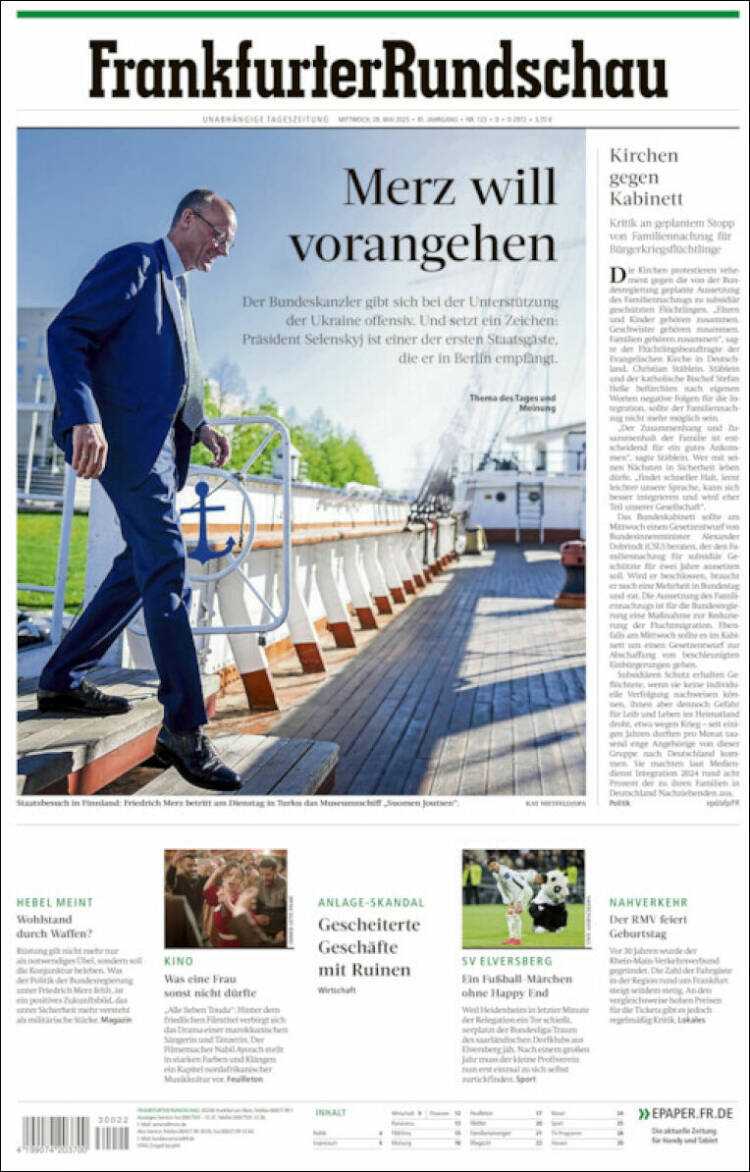 Portada de Frankfurter Rundschau (Germany)