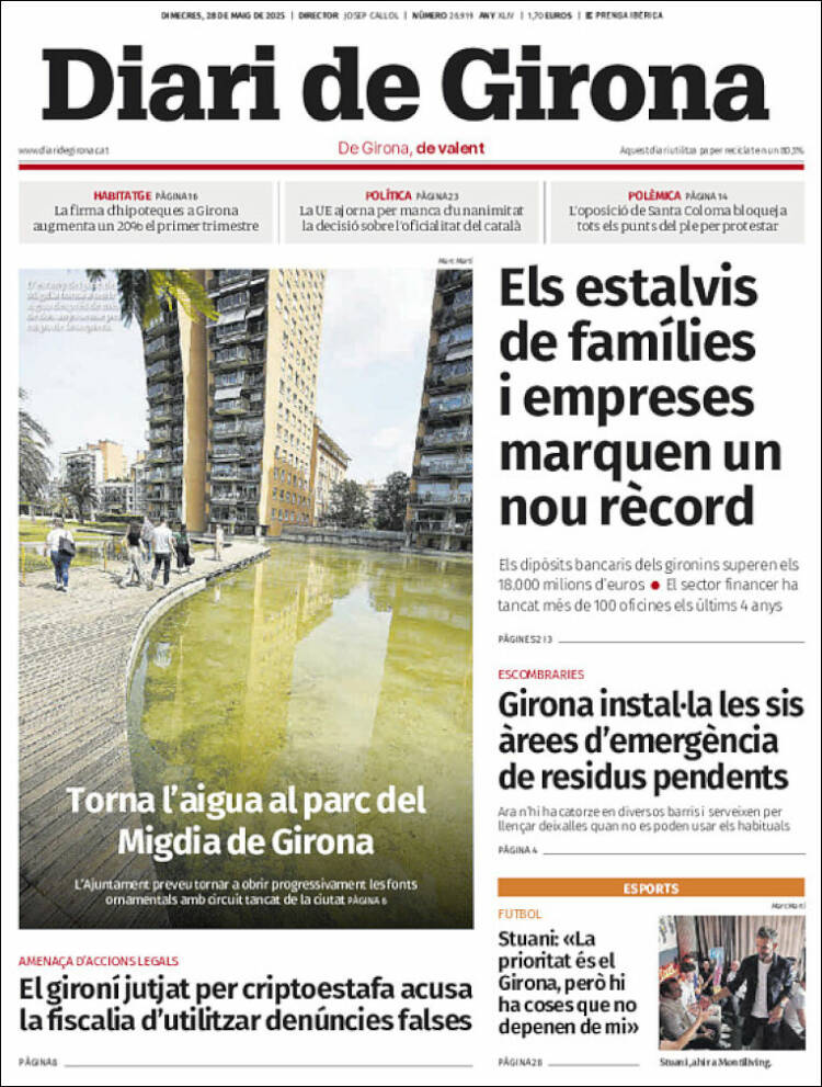 Portada de Diari de Girona (Spain)