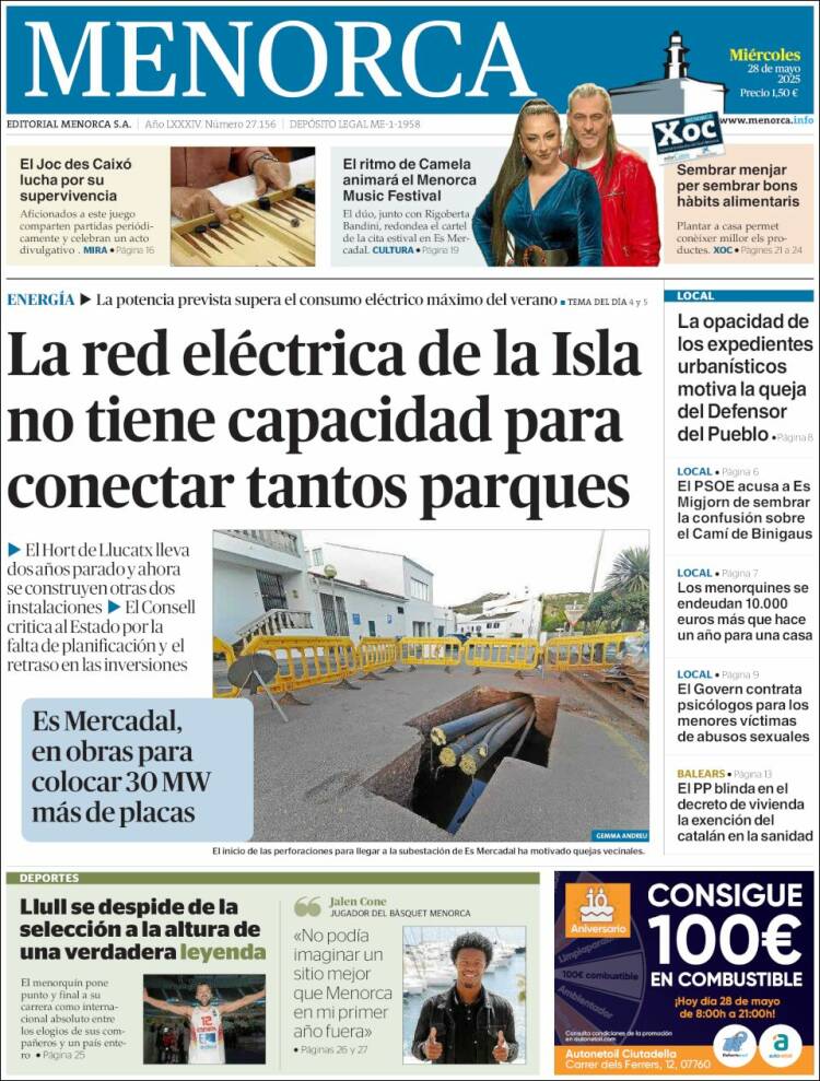 Portada de Menorca - Diario Insular (Spain)