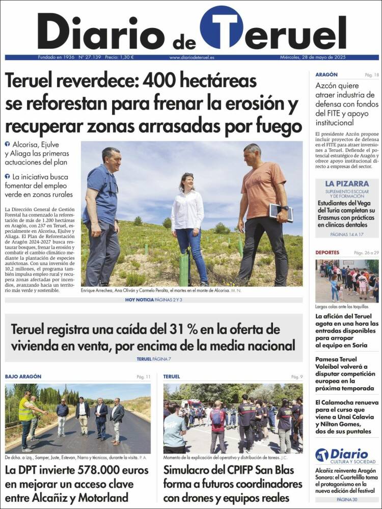 Portada de Diario de Teruel (Spain)