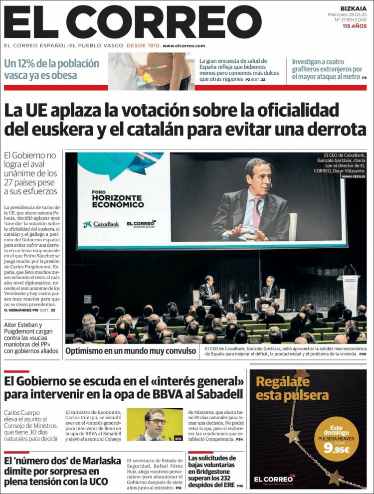 Portada de El Correo (Spain)