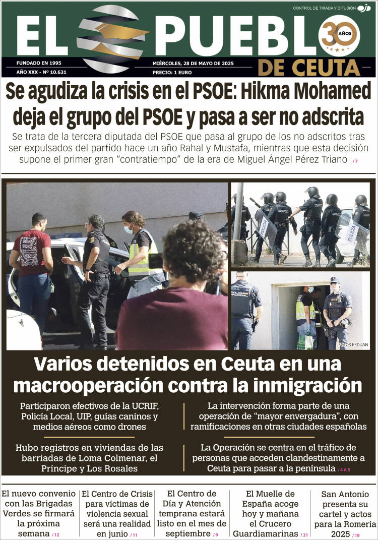 Portada de El Pueblo de Ceuta (Spain)