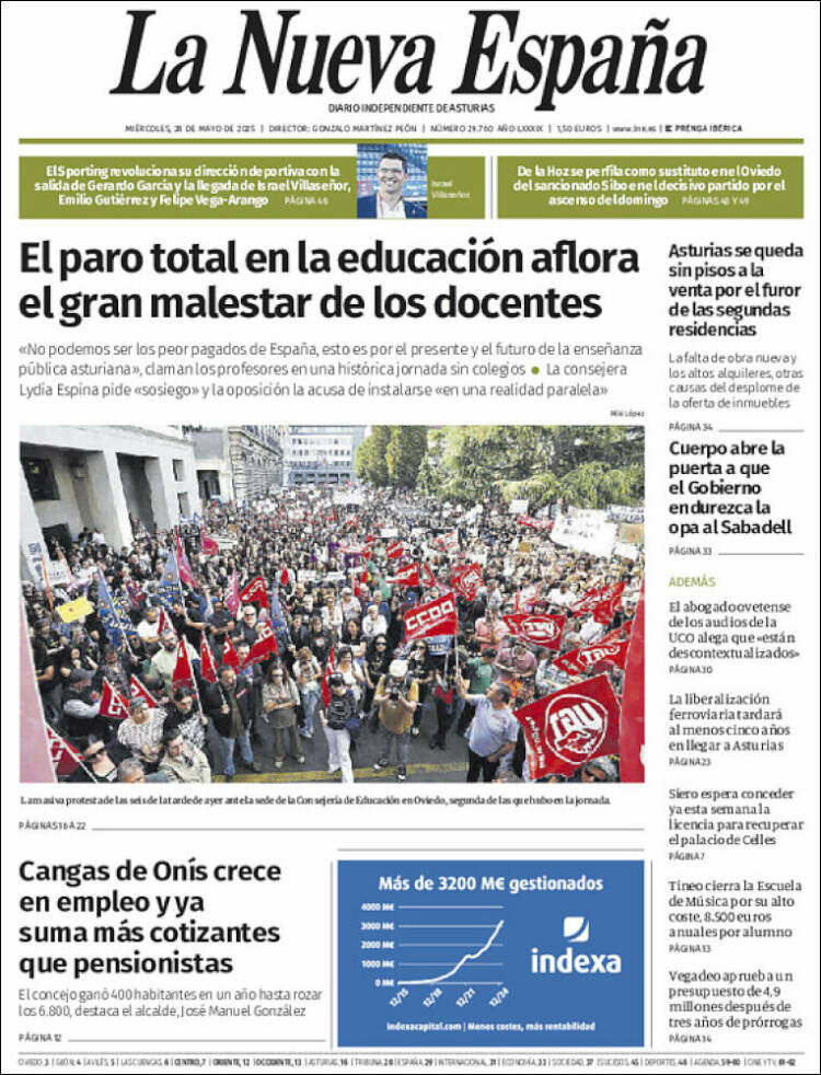 Portada de La Nueva España (Spain)