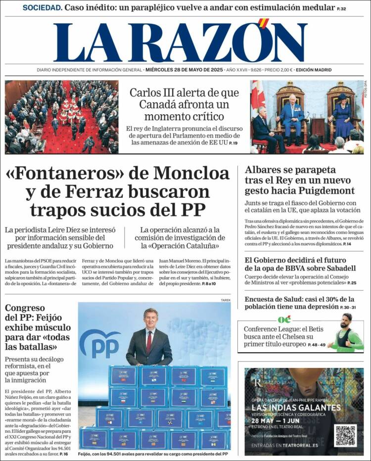 Portada de La Razón (Spain)