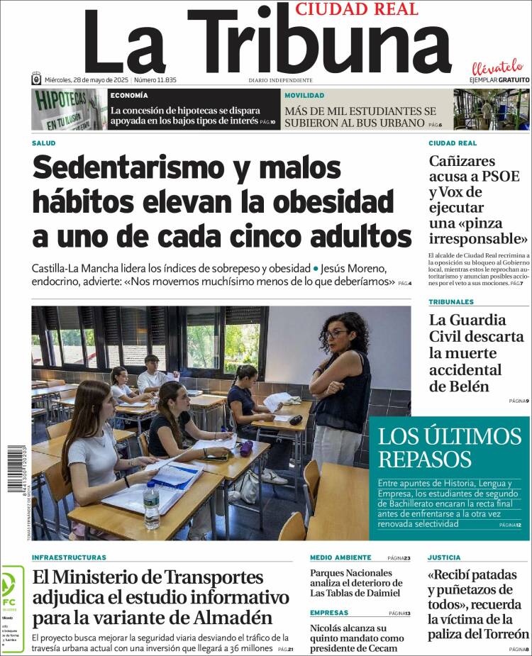 Portada de La Tribuna de Ciudad Real (Spain)