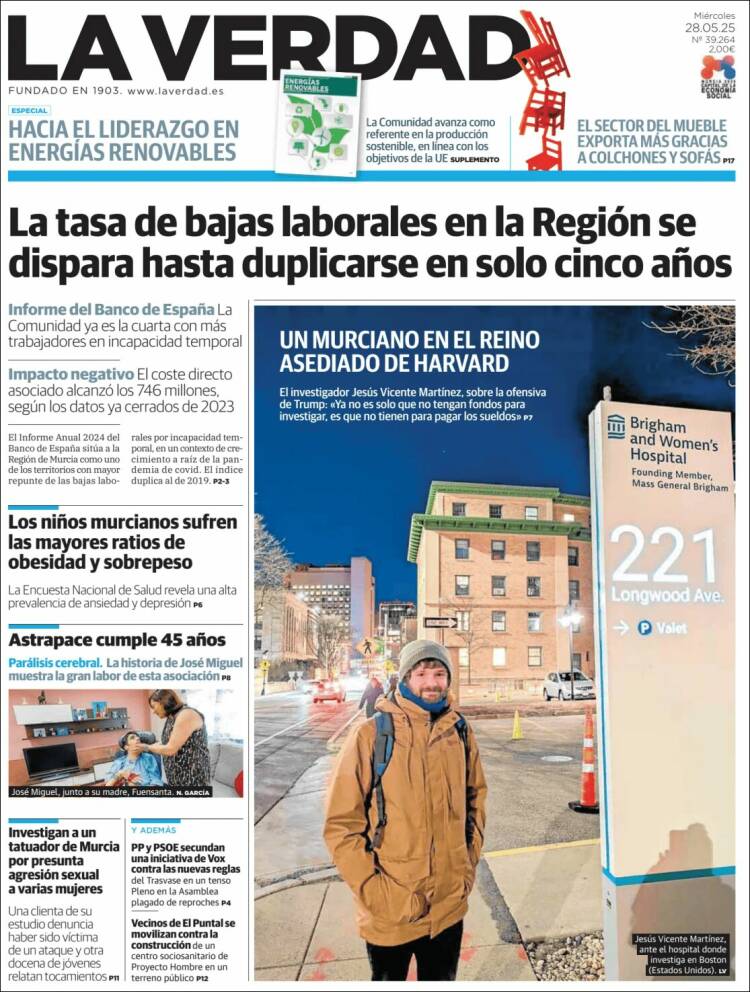 Portada de La Verdad de Murcia (Spain)