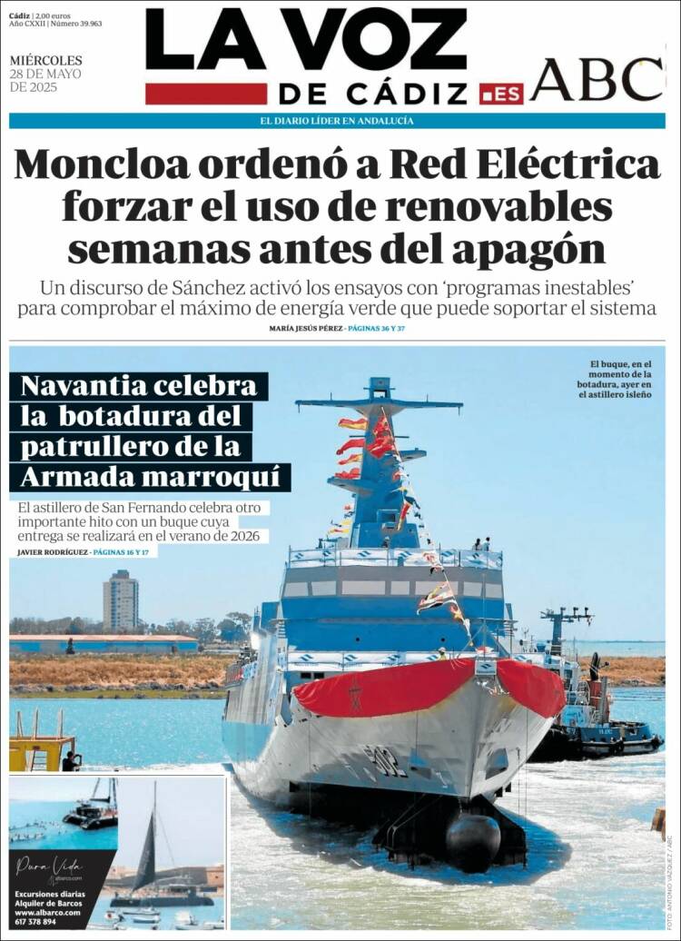 Portada de La Voz de Cádiz (Spain)
