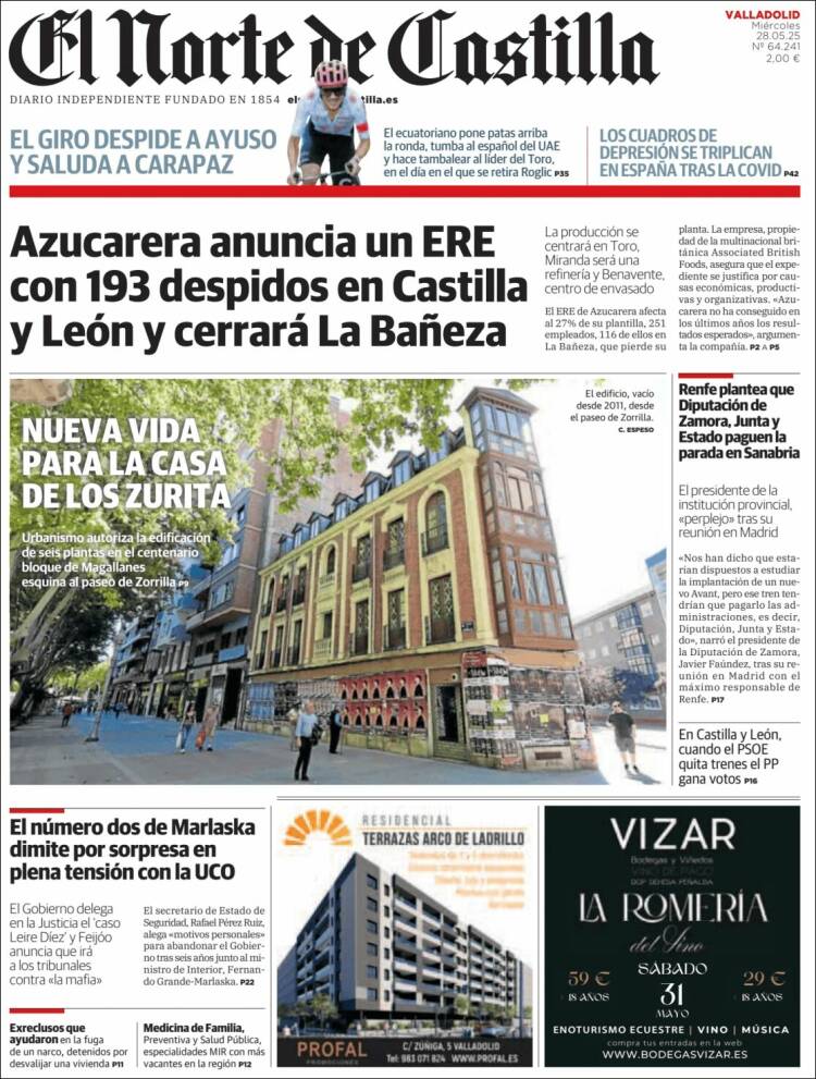 Portada de Norte de Castilla - Valladolid (Espagne)