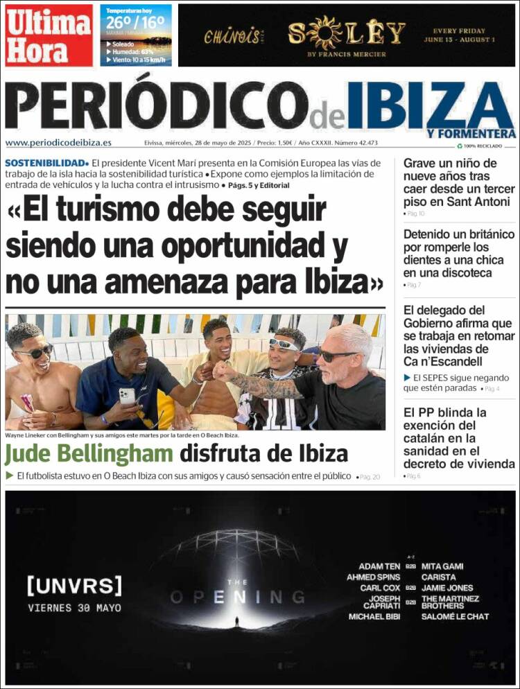 Portada de Periódico de Ibiza (Spain)
