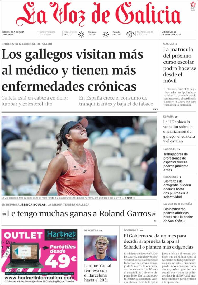 Portada de La Voz de Galicia (Spain)