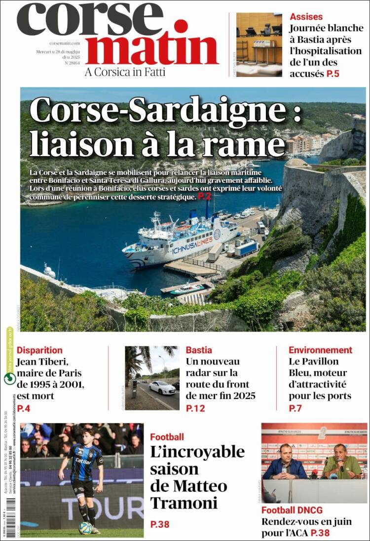 Portada de Corse-Matin (France)