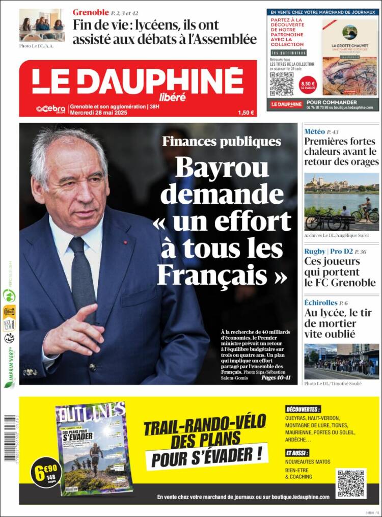 Portada de Le Dauphiné Libéré (France)
