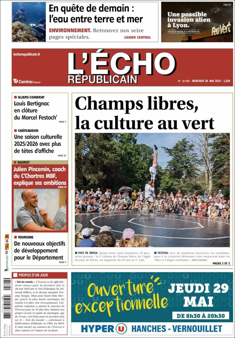 Portada de L'Echo Républicain (France)
