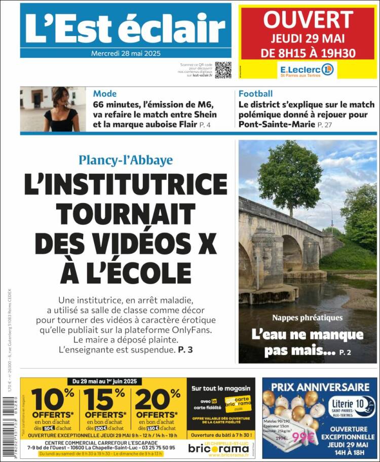 Portada de L'Est Eclair (France)
