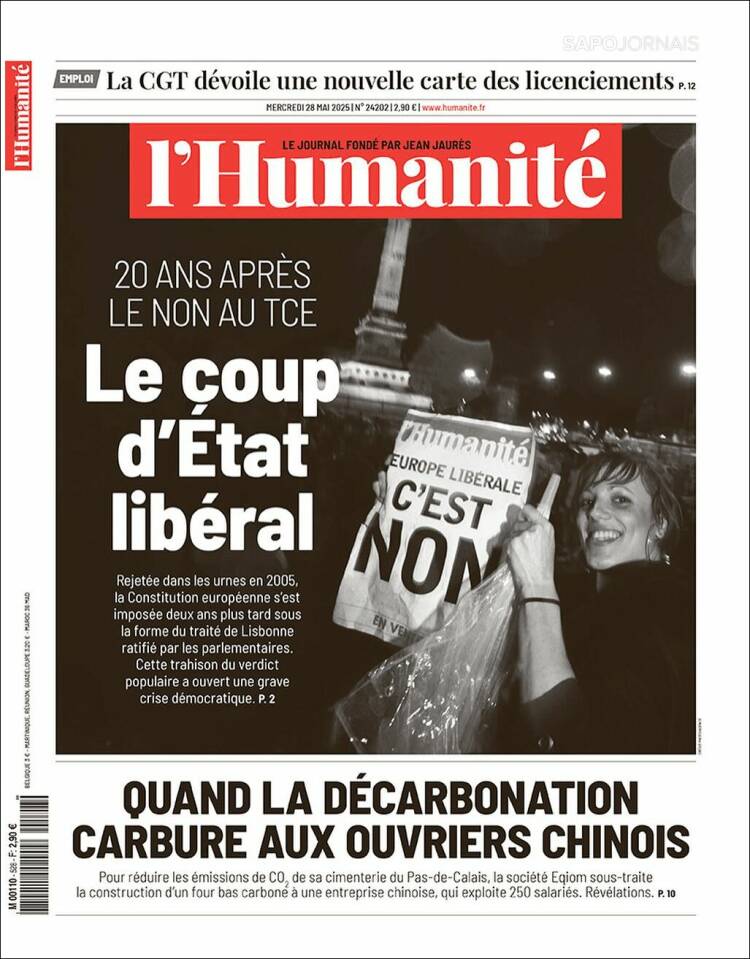 Portada de l'Humanite (France)