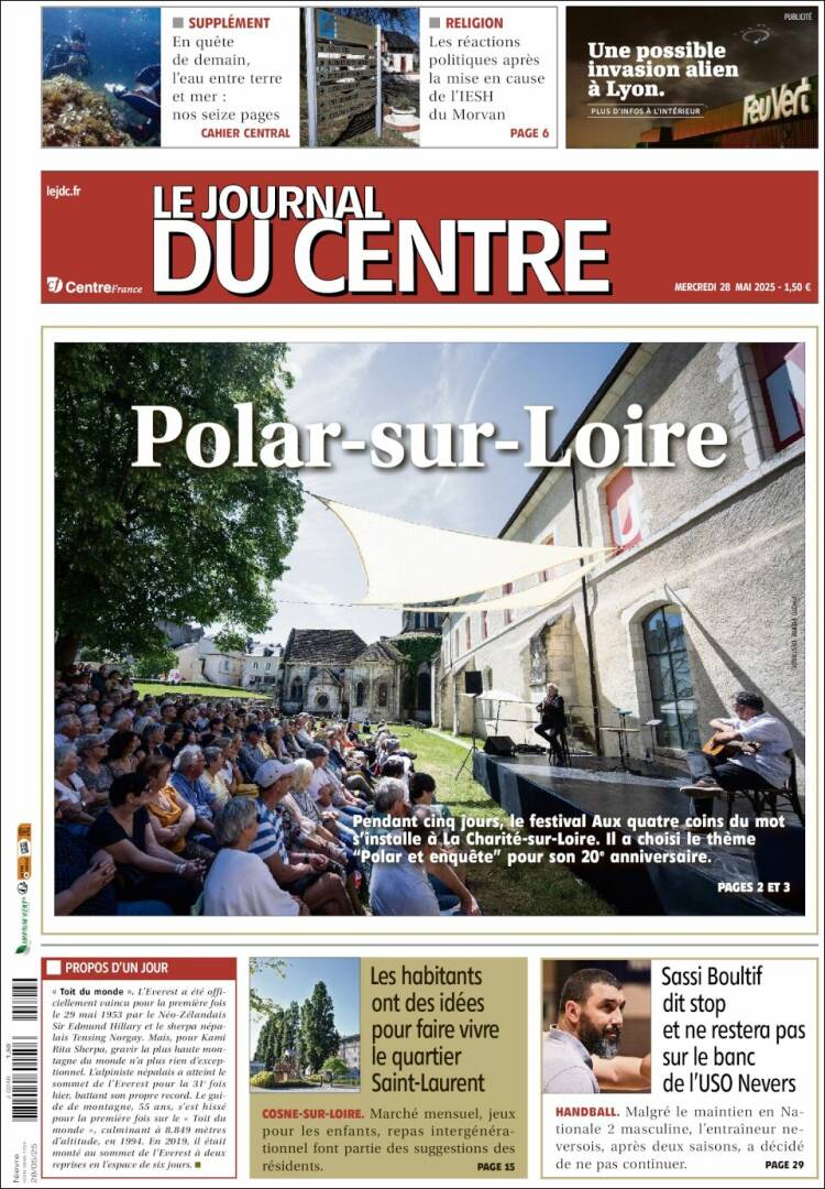 Portada de Le Journal du Centre (France)