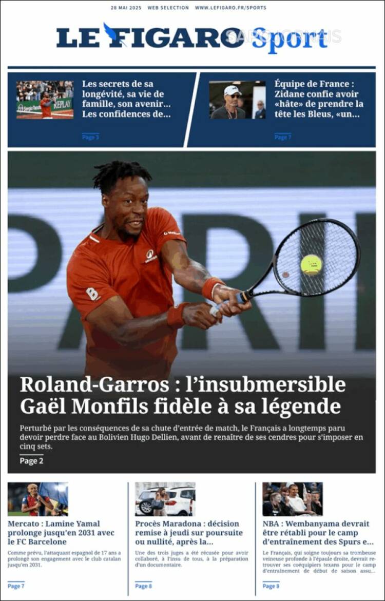 Portada de Le Figaro Sport (France)